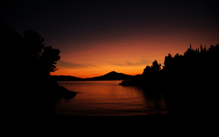 sunset, Mountains, Landscapes, Night HD Wallpaper Desktop Background