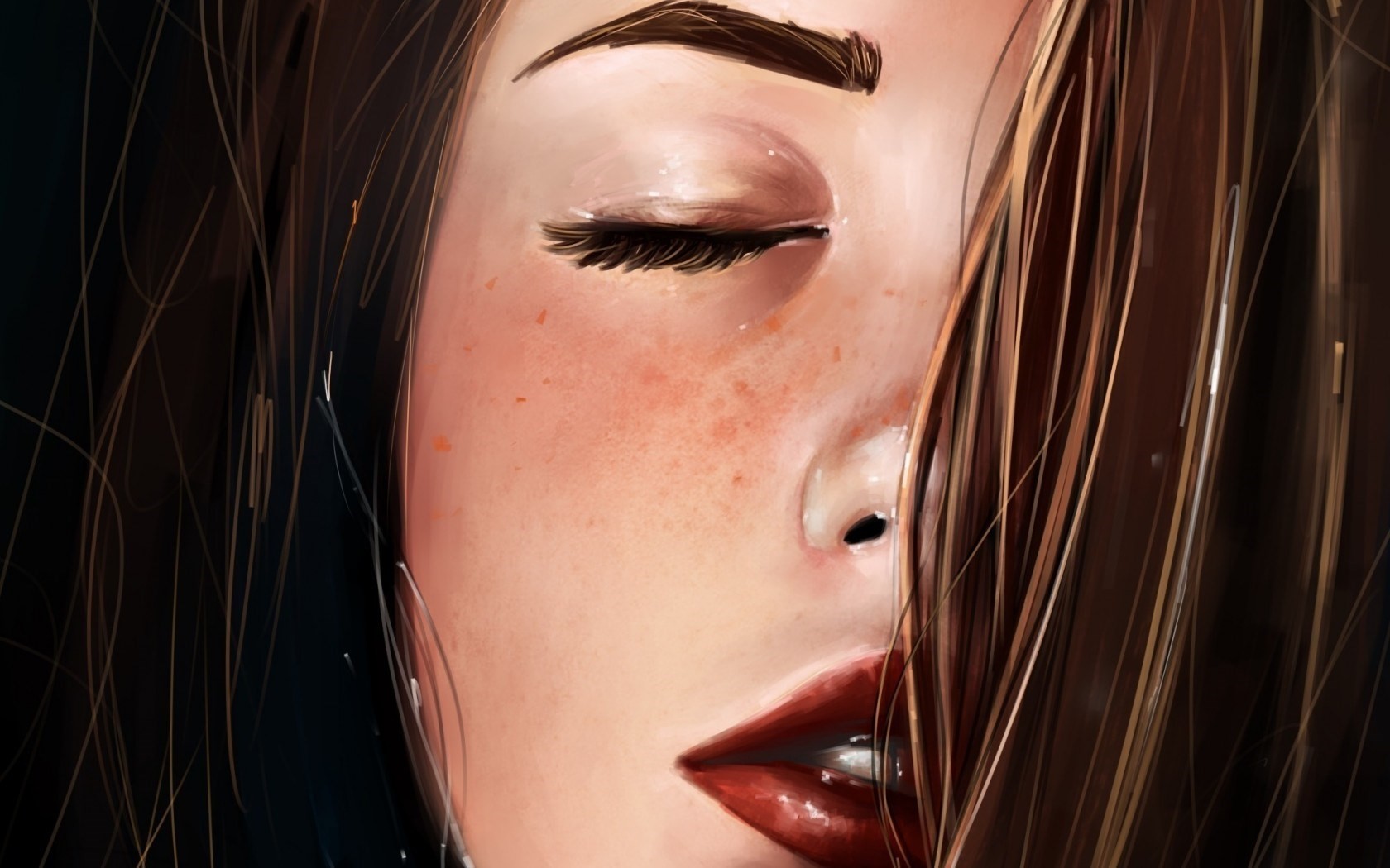 face, Drawing, Brunette, Mood, Art, Girl, Girls, Women Wallpaper