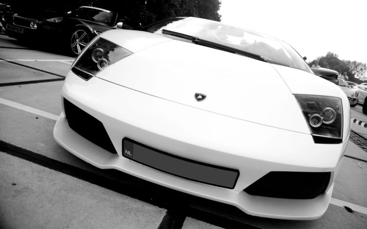cars, Lamborghini, Monochrome, Lamborghini, Murcielago, Greyscale HD Wallpaper Desktop Background
