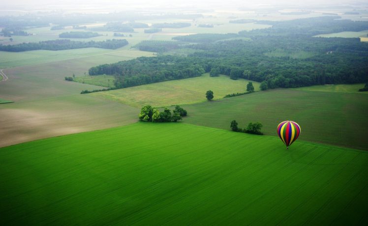 landscape, Field, Green, Ballon, Balloons, Mood, Scenic, Sports, Sport HD Wallpaper Desktop Background