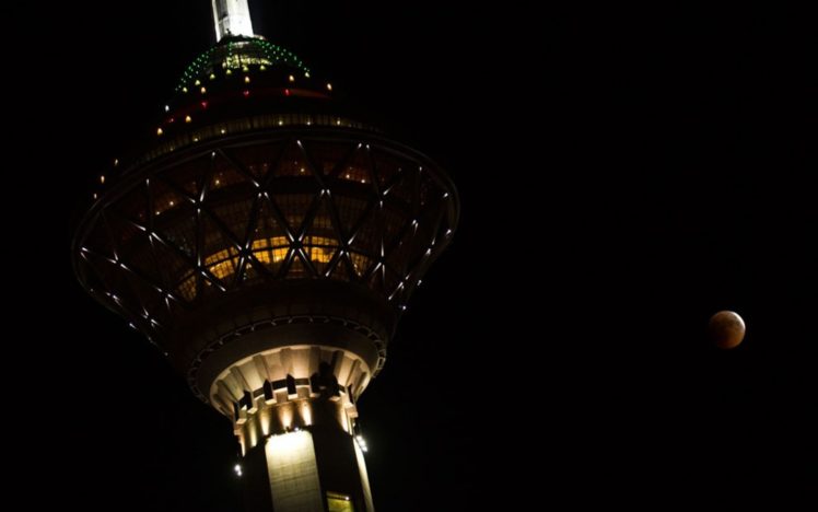 night, Moon, Iran, Milad, Tower, Tehran HD Wallpaper Desktop Background