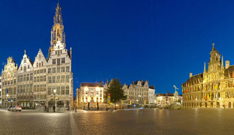 belgium, Houses, Antwerp, Street, Pavement, Night, Cities HD Wallpaper Desktop Background