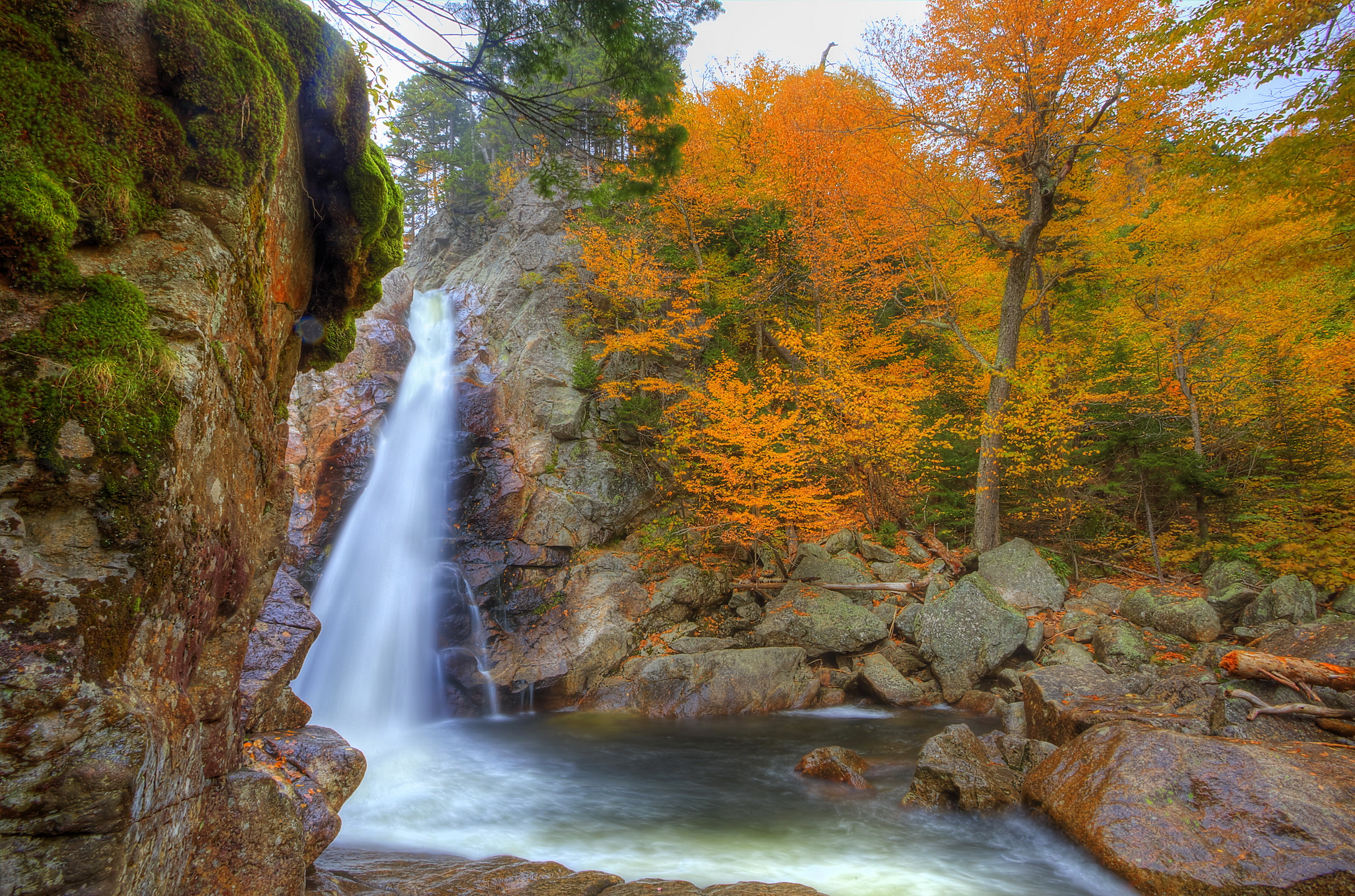 waterfalls, Usa, Autumn, Glen, Ellis, New, Hampshire, Nature Wallpaper