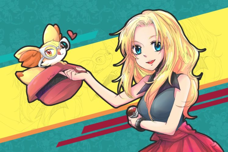 pokemon, Blonde, Hair, Blue, Eyes, Pokemon, Serena,  pokemon , Signed HD Wallpaper Desktop Background
