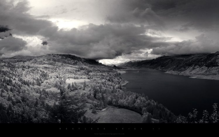 clouds, Landscapes, Winter, Snow, Monochrome HD Wallpaper Desktop Background