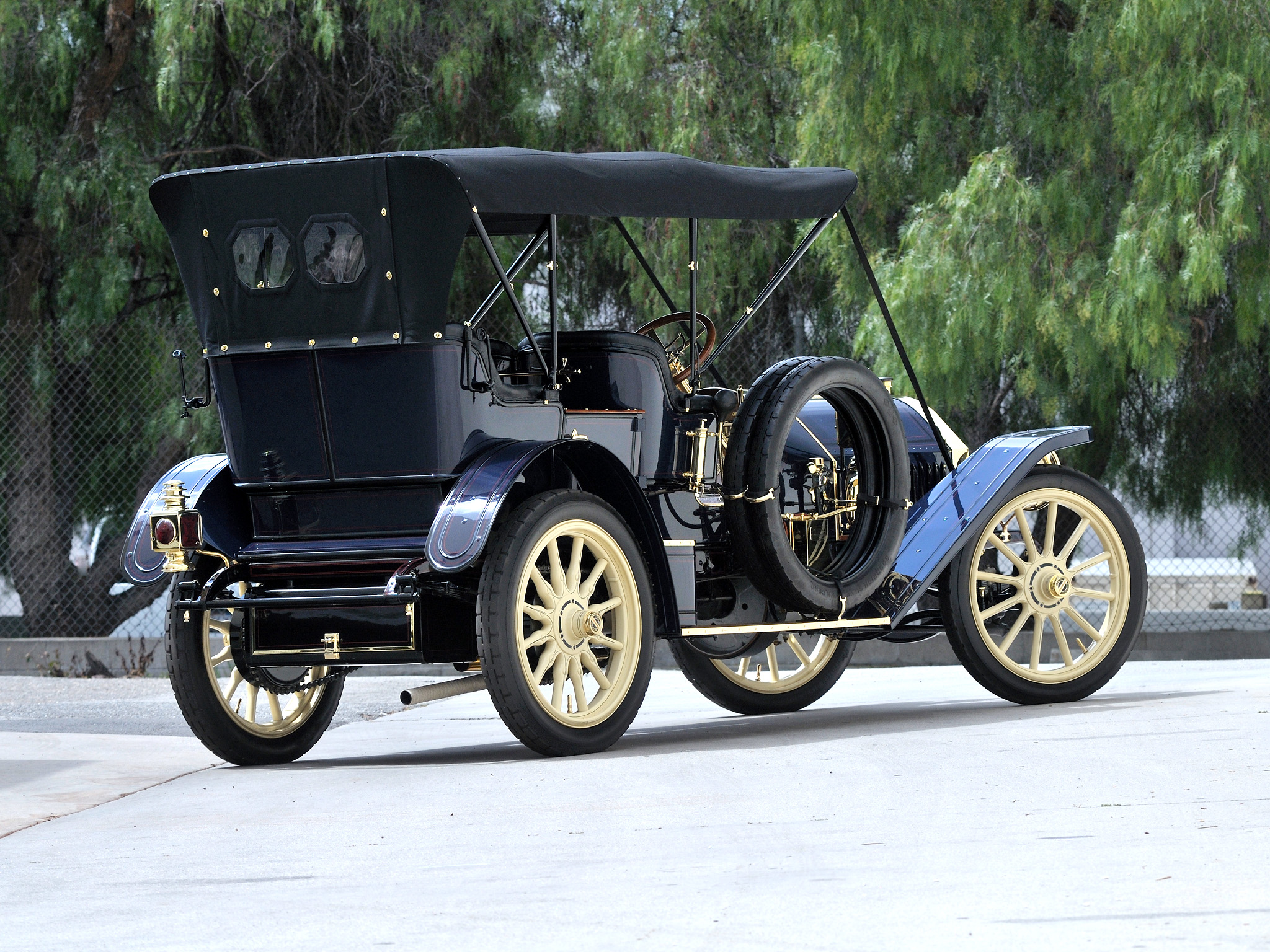 1909, Locomobile, Model 40, Baby, Tonneau, Retro Wallpaper