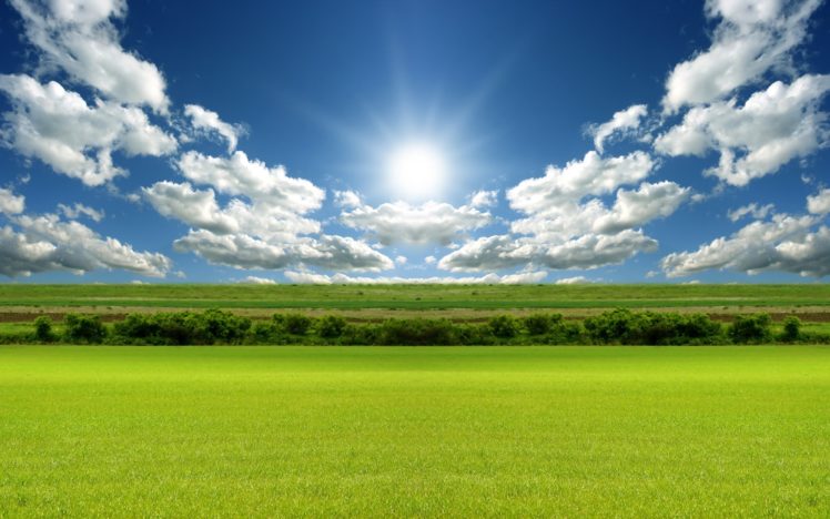clouds, Nature, Sun, Fields HD Wallpaper Desktop Background