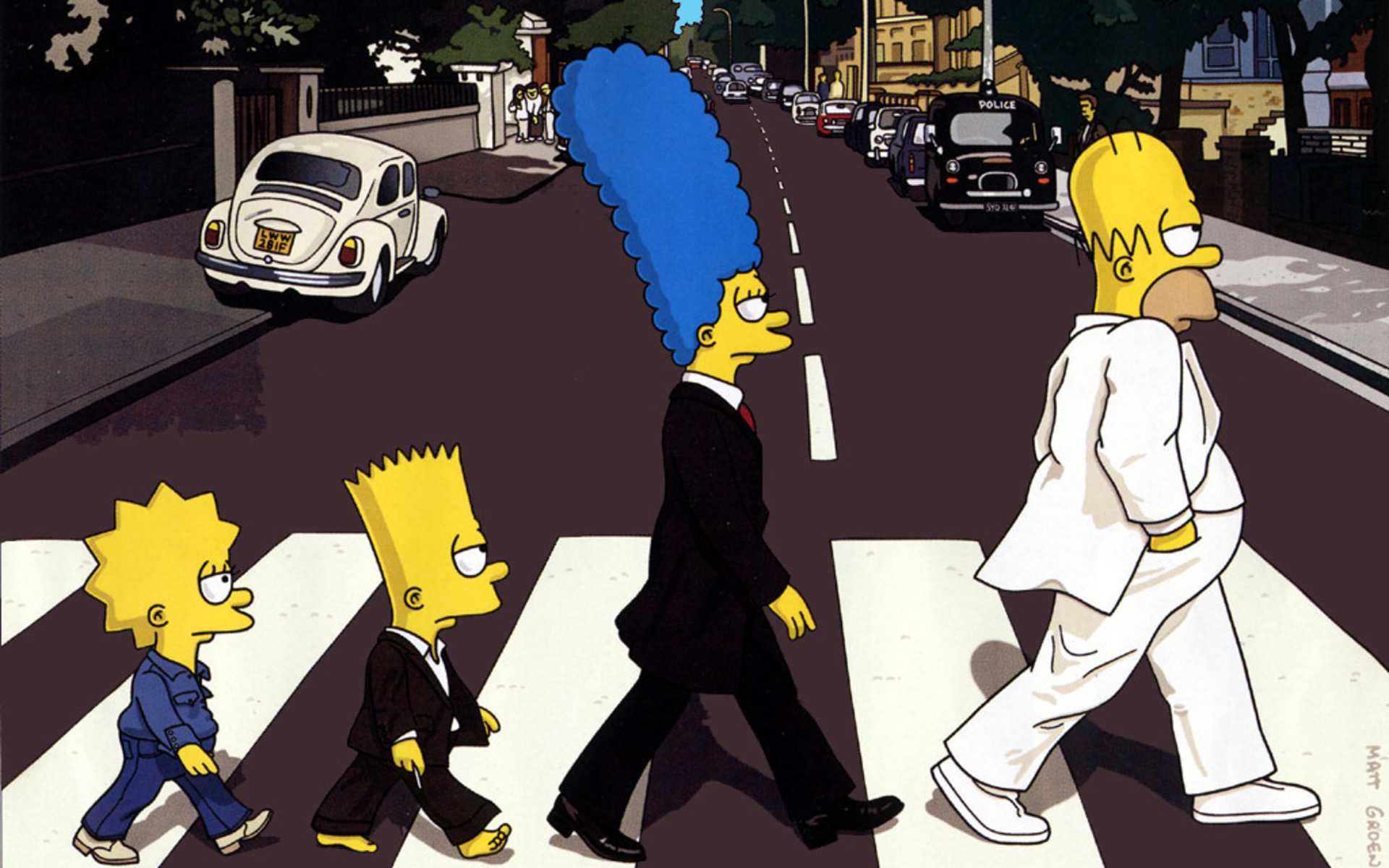 abbey, Road, The, Simpsons, The, Beatles Wallpaper
