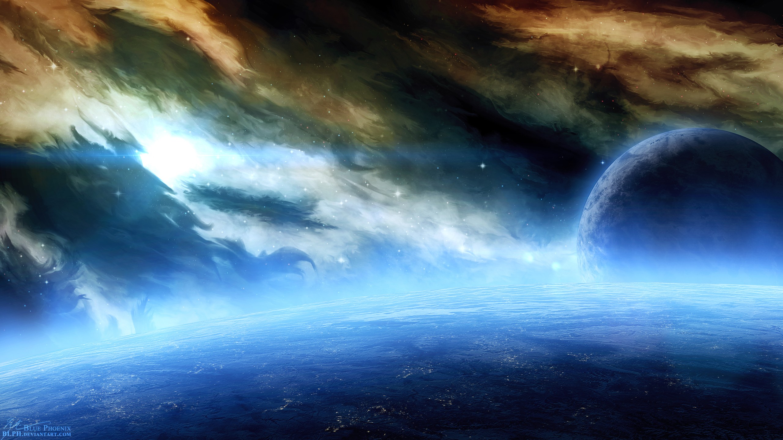 outer, Space, Planets, Nebulae, Digital, Art Wallpaper