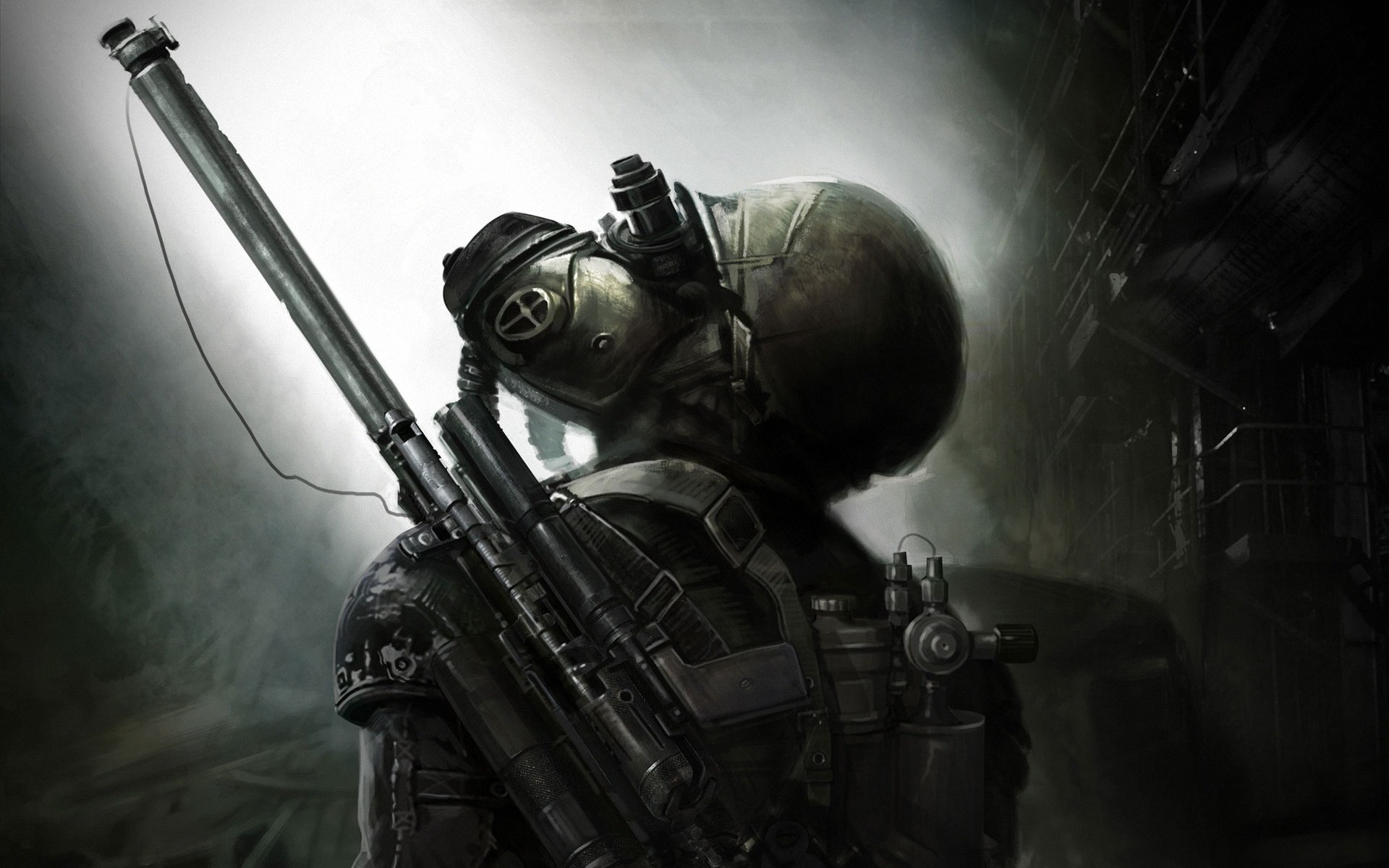 video, Games, Post apocalyptic, Futuristic, Weapons, Artwork, Metro, Last, Light Wallpaper
