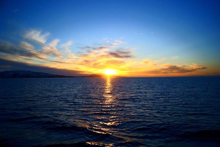 nebo, Sunset, Mood, Reflection, Ocean, Sea HD Wallpaper Desktop Background