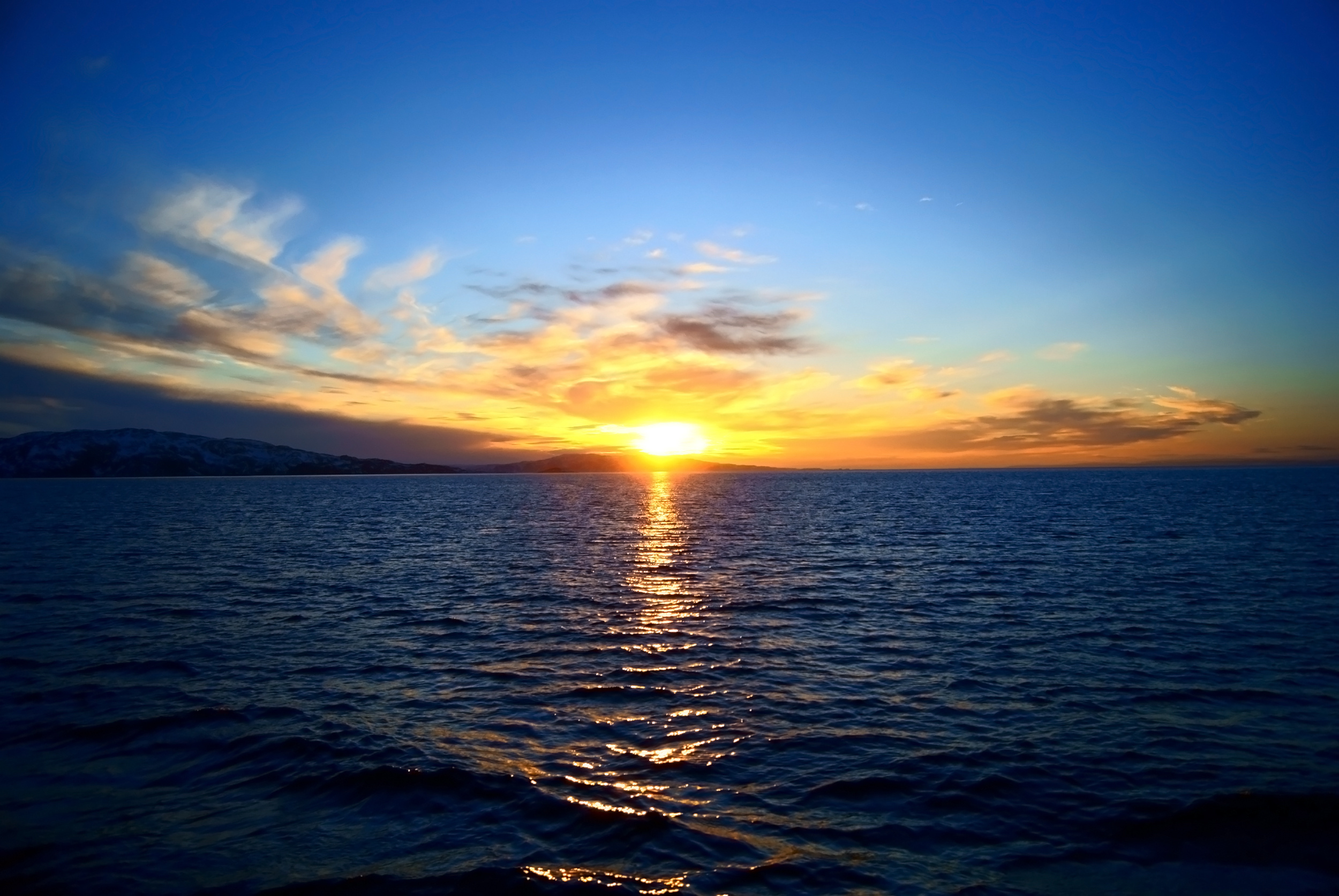 nebo, Sunset, Mood, Reflection, Ocean, Sea Wallpaper