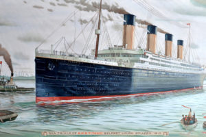 ship, Boat, Titanic, Painting