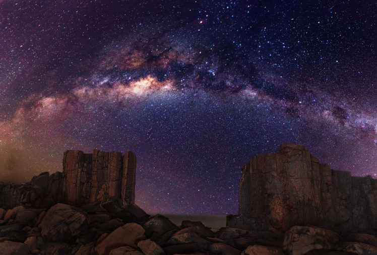 galaxy, Milky, Way, Stars, Desert, Night, Rocks, Stones HD Wallpaper Desktop Background