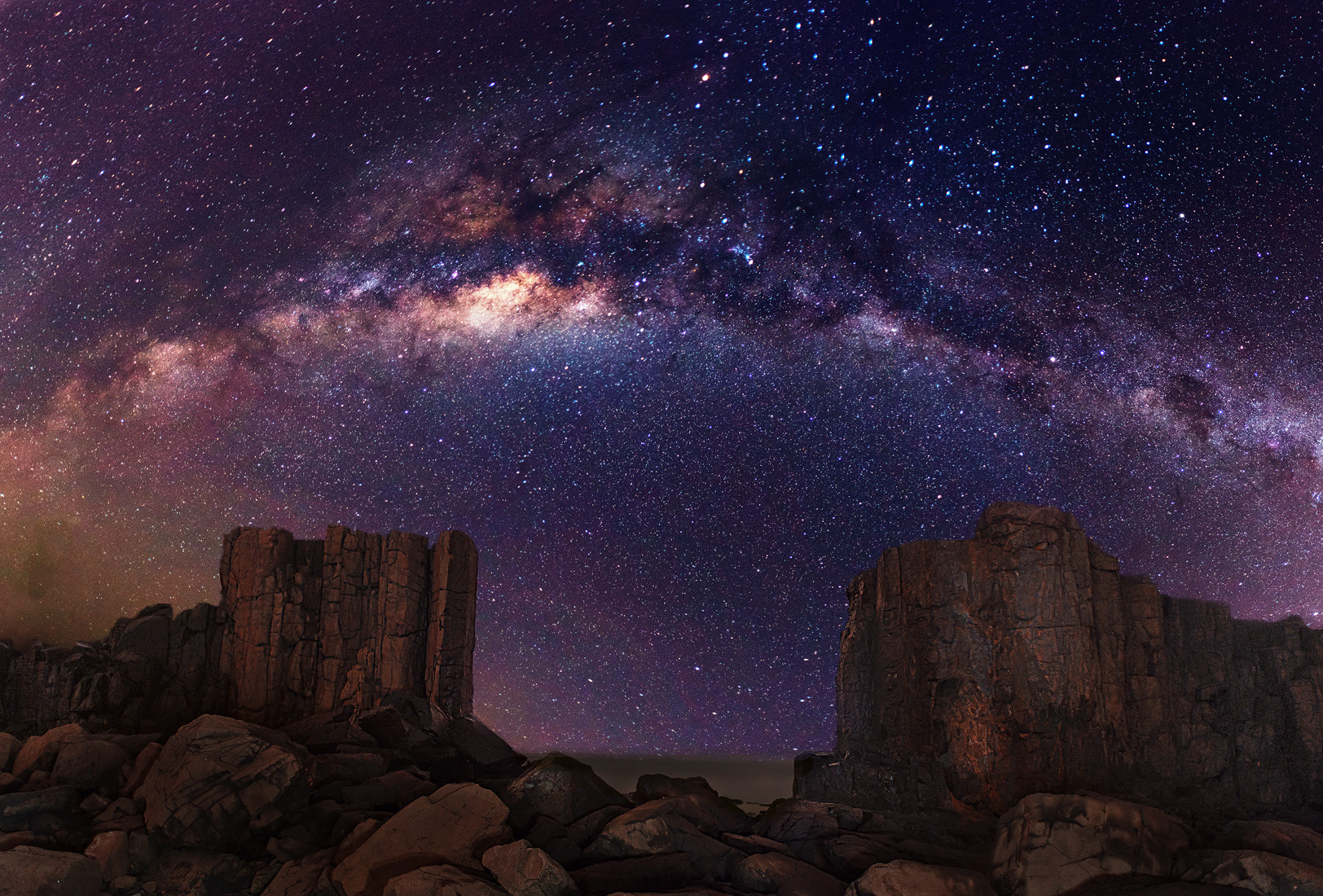 galaxy, Milky, Way, Stars, Desert, Night, Rocks, Stones Wallpaper