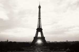 eiffel, Tower, Paris, Cityscapes, France, Black, White