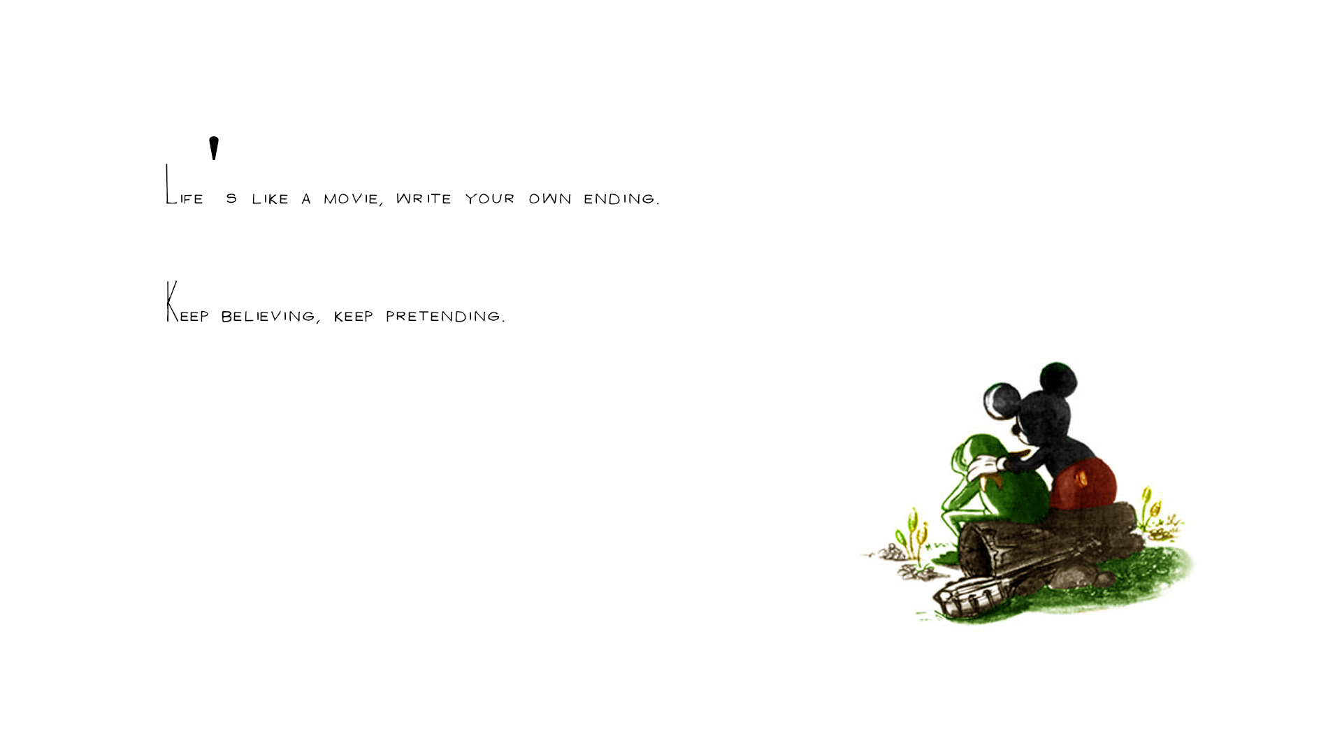 life, White, Mickey, Mouse, Kermit, The, Frog, Embrace Wallpaper