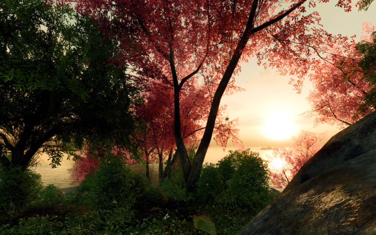 landscapes, Nature, Trees, Forest, Digital, Art, 3d, Render HD Wallpaper Desktop Background