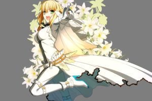 fate, Stay, Night, Blonde, Hair, Fate, Extra, Fate, Extra, Ccc, Fate, Stay, Night, Flowers, Green, Eyes, Saber, Bride, Saber, Extra, Takeuchi, Takashi, Transparent, Vector