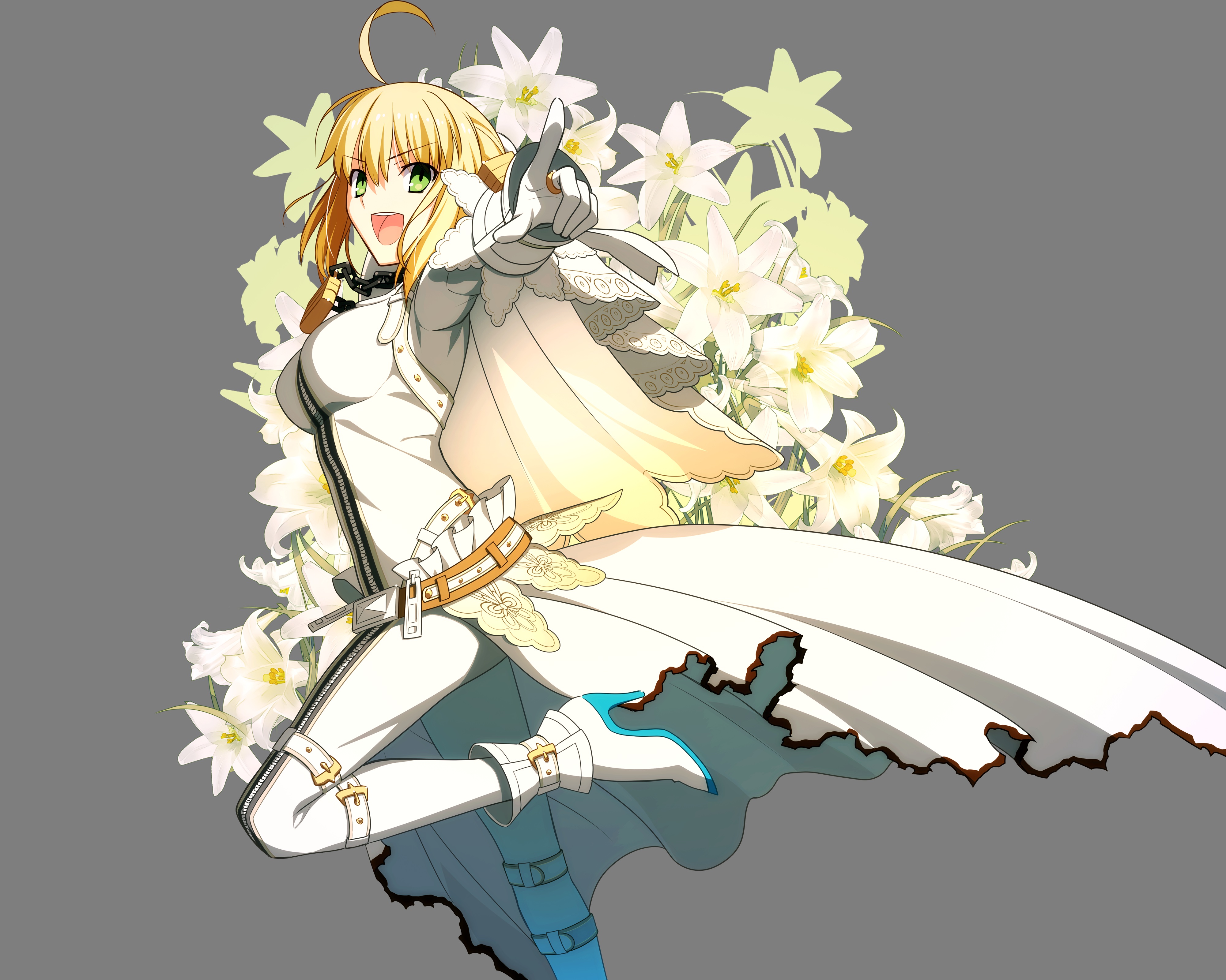 fate, Stay, Night, Blonde, Hair, Fate, Extra, Fate, Extra, Ccc, Fate, Stay, Night, Flowers, Green, Eyes, Saber, Bride, Saber, Extra, Takeuchi, Takashi, Transparent, Vector Wallpaper