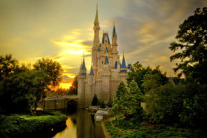 sunset, Over, Cinderella, Castle
