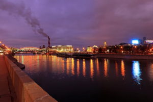 moscow, Rivers, Night, Cities