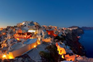 greece, Summer, Santorini, Night