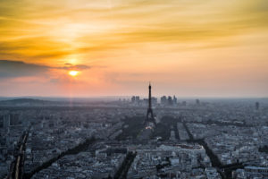 eiffel, Tower, Paris, Buildings, Sunlight, Sunset
