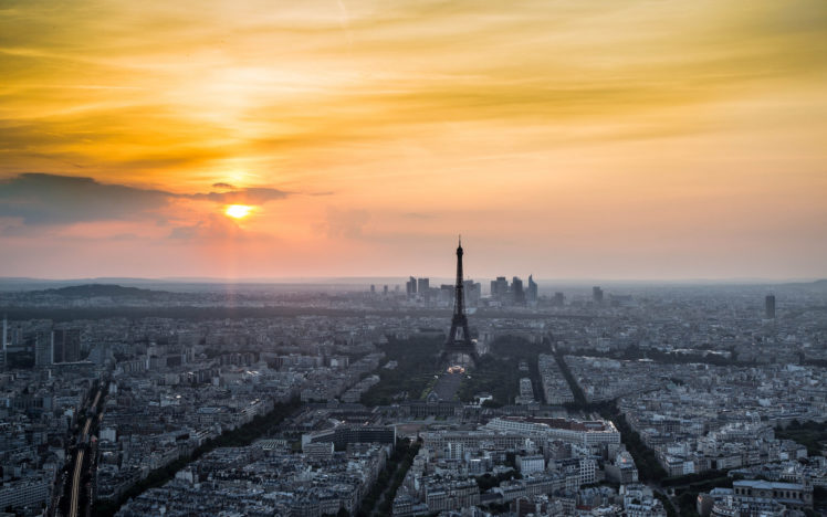 eiffel, Tower, Paris, Buildings, Sunlight, Sunset HD Wallpaper Desktop Background