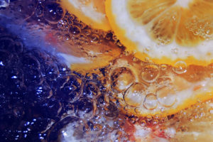 lemon, Water, Bubbles, Close up