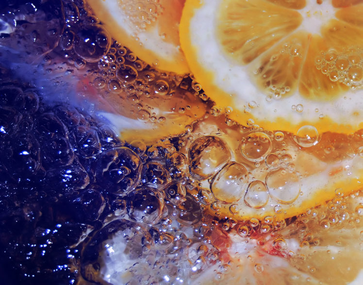 lemon, Water, Bubbles, Close up HD Wallpaper Desktop Background