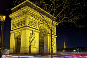 paris, Arc, De, Triomphe, Night, Timelapse, Light