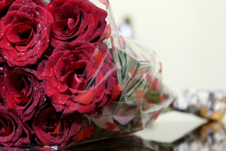 bouquet, Close up, Scarlet, Rose, Flowers HD Wallpaper Desktop Background