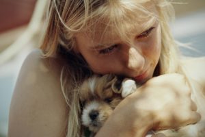 blondes, Women, Animals, Dogs, Puppies, Maria, Sharapova, Tennis, Cuddling, Portraits