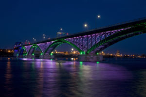 peace, Bridge, At, Night