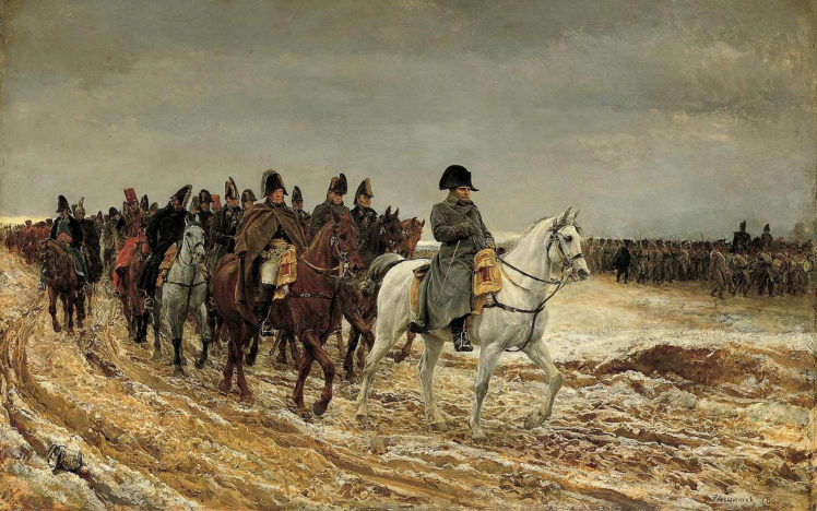 painting, Napoleon, Bonaparte, In, Russia, Winter, Retreat, Moscow HD Wallpaper Desktop Background