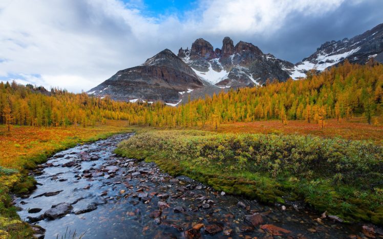 mountains, Landscape, Stream, Autumn HD Wallpaper Desktop Background