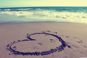 love, Beach, Hearts