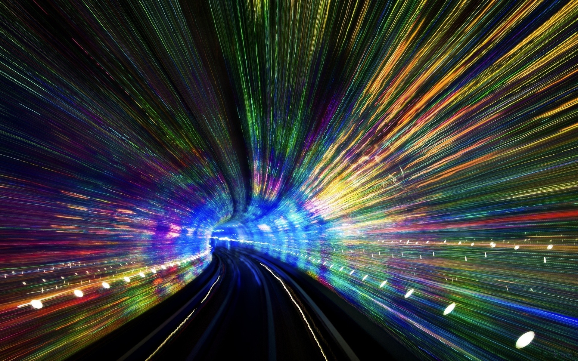 color, Tunnel, Road, Lights, Exposure, Psychedelic, Abstract Wallpaper