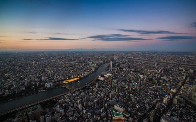 city, Tokyo, Sumida, River, River, Building, View HD Wallpaper Desktop Background