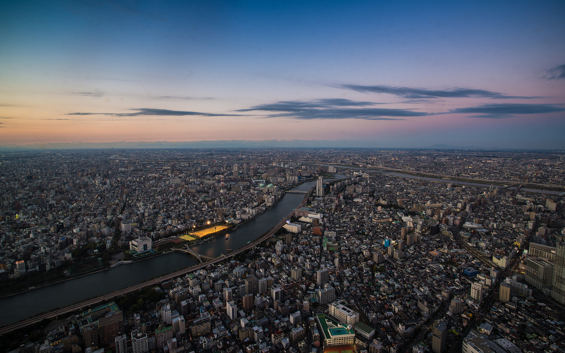 city, Tokyo, Sumida, River, River, Building, View Wallpaper