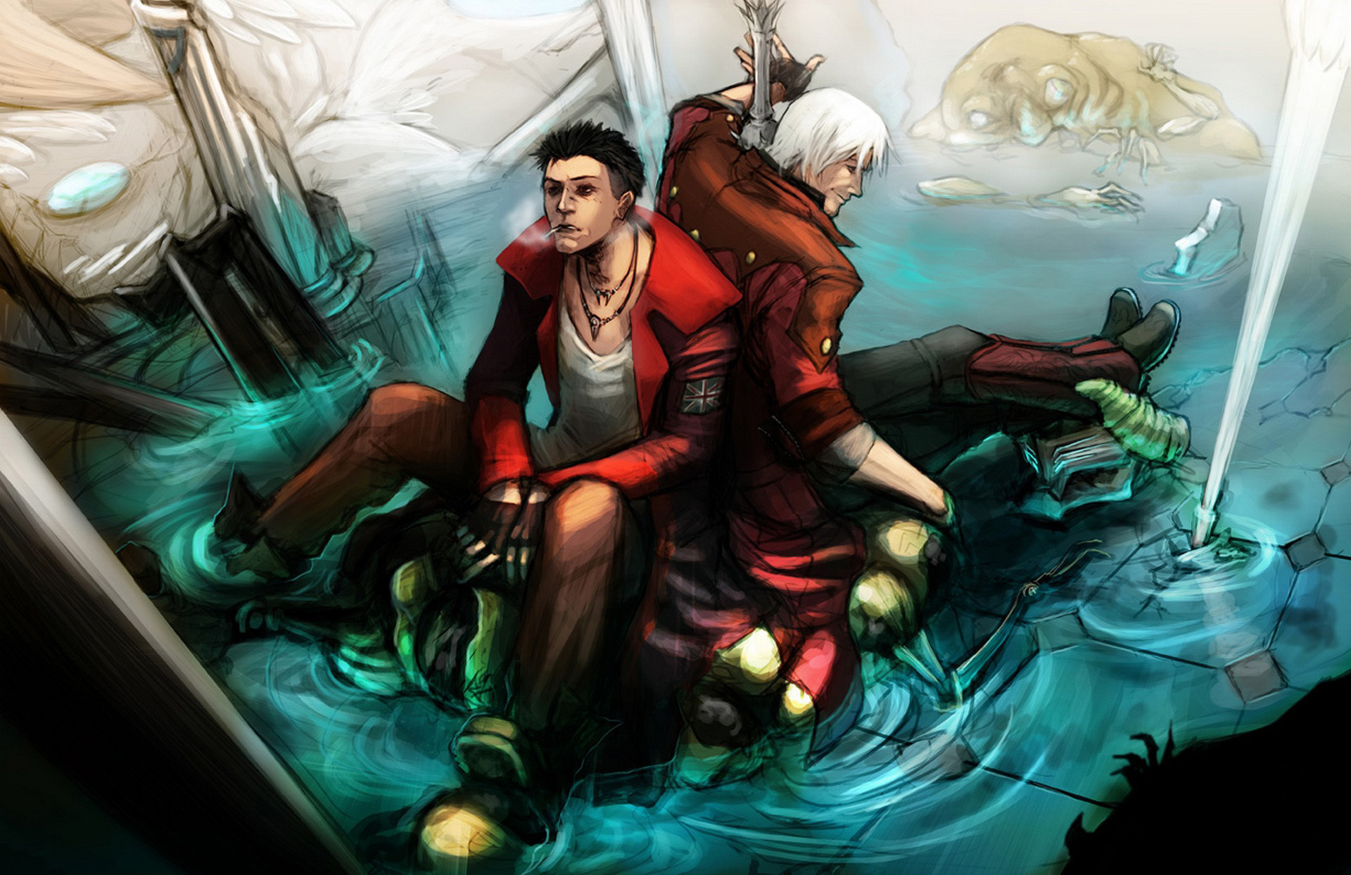 devil, May, Cry, Painting, Art, Men, Games, Fantasy, Dmc Wallpaper