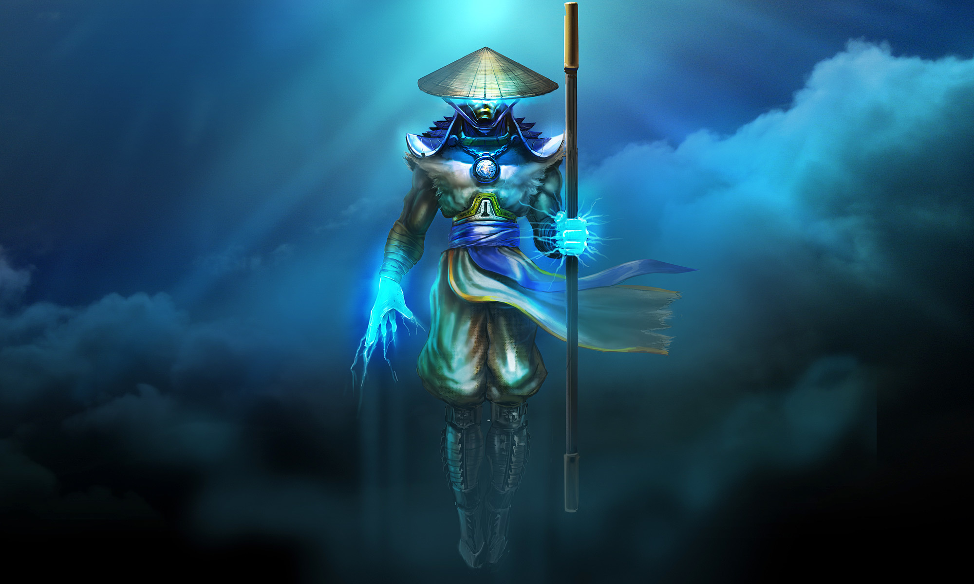 mortal, Kombat, Warriors, Raiden, Games, Warrior, Fantasy, Magic Wallpaper