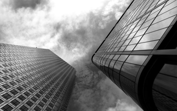 clouds, Cityscapes, Buildings, Monochrome, Skyscapes HD Wallpaper Desktop Background