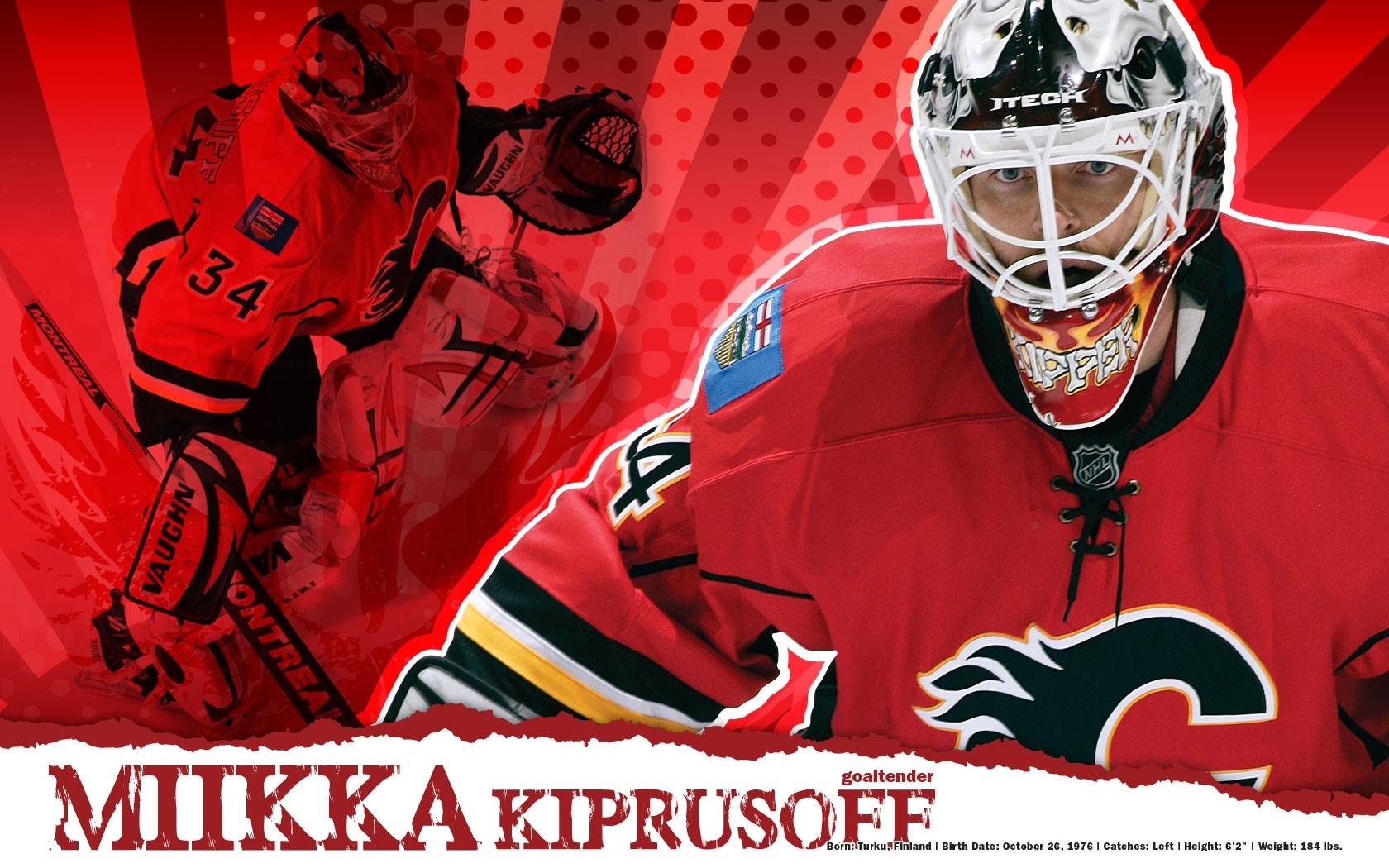hockey, Nhl, Calgary, Flames, Miikka, Kiprusoff Wallpaper