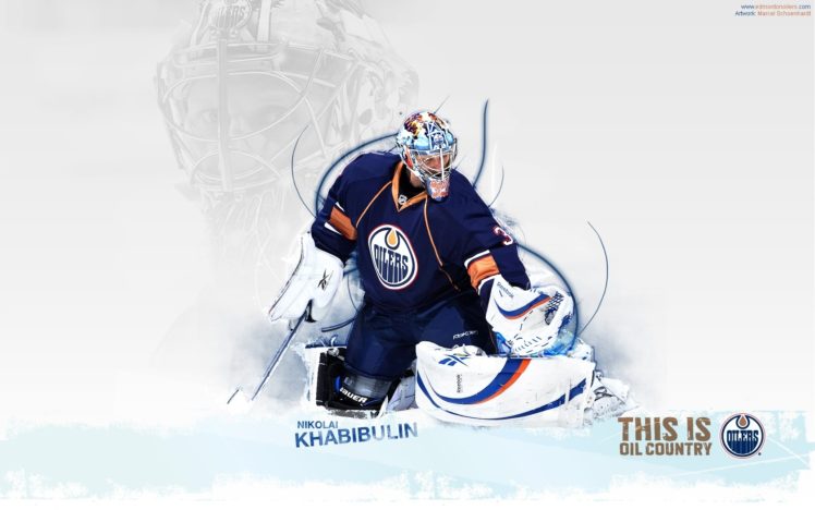 hockey, Nhl, Edmonton, Oilers, Nikolai, Khabulin HD Wallpaper Desktop Background