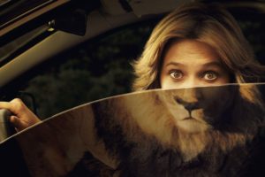 women, Mirrors, Funny, Lions, Reflections
