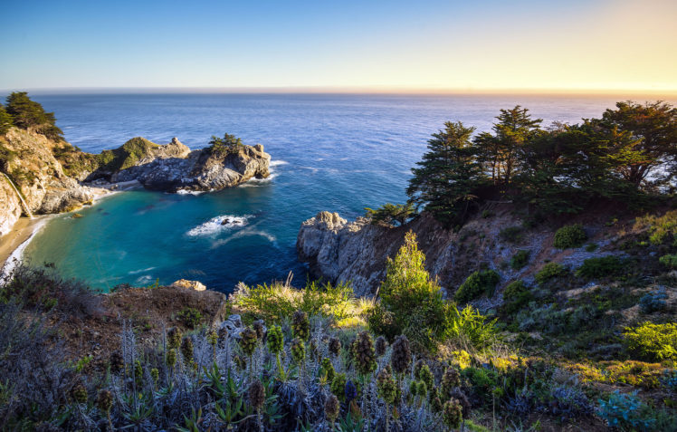 ocean, Bay, California, Rocks, Natur HD Wallpaper Desktop Background