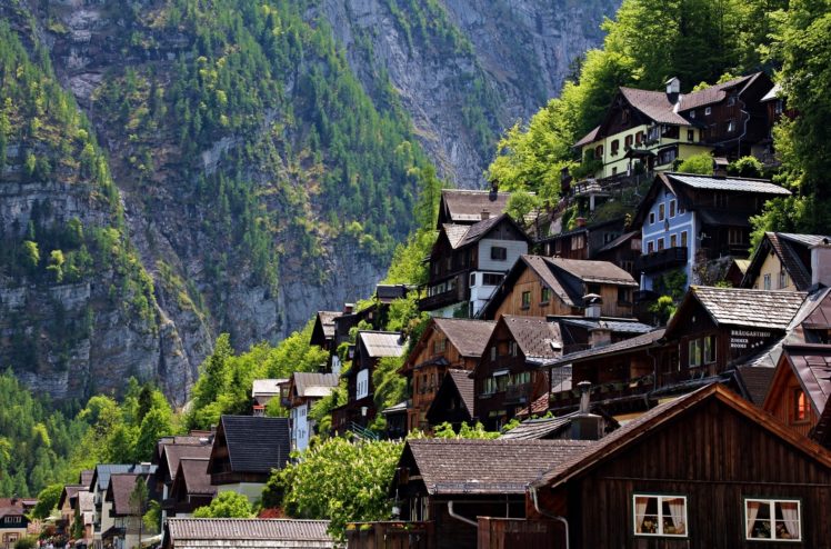 austria, Houses, Mountain, Slope HD Wallpaper Desktop Background
