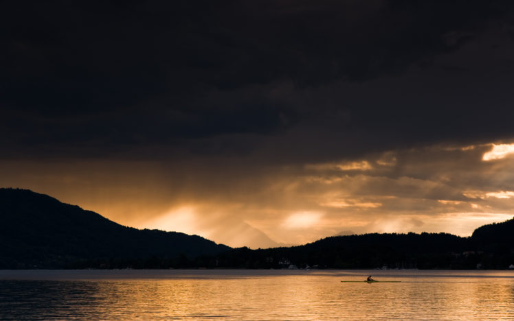 evening, Austria, Lake, Mood HD Wallpaper Desktop Background